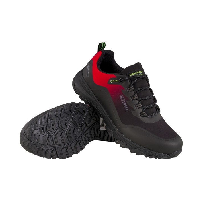 CZARNO - CZERWONE BUTY TREKKINGOWE