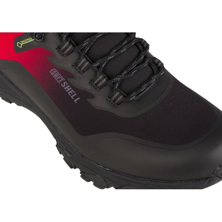 CZARNO - CZERWONE BUTY TREKKINGOWE
